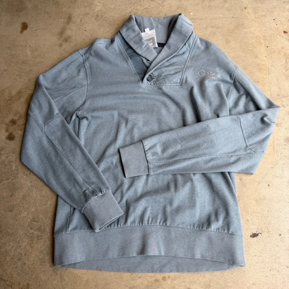 G-Star Raw Shawl Pullover Mens XL Blue Trey Coll SW L/S Casual Streetwear